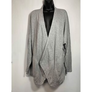 bobeau Gray Sweatshirt Long Cardigan